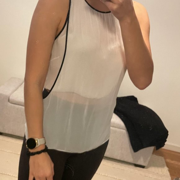 Helmut Lang Sheer Black and White Tank - Picture 3 of 7